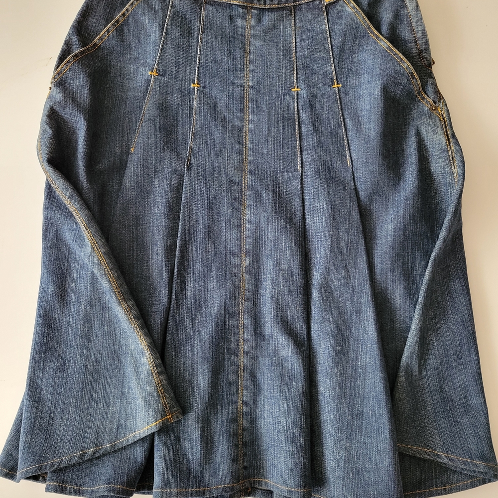Louis Vuitton Blue Denim Knee Length Skirt